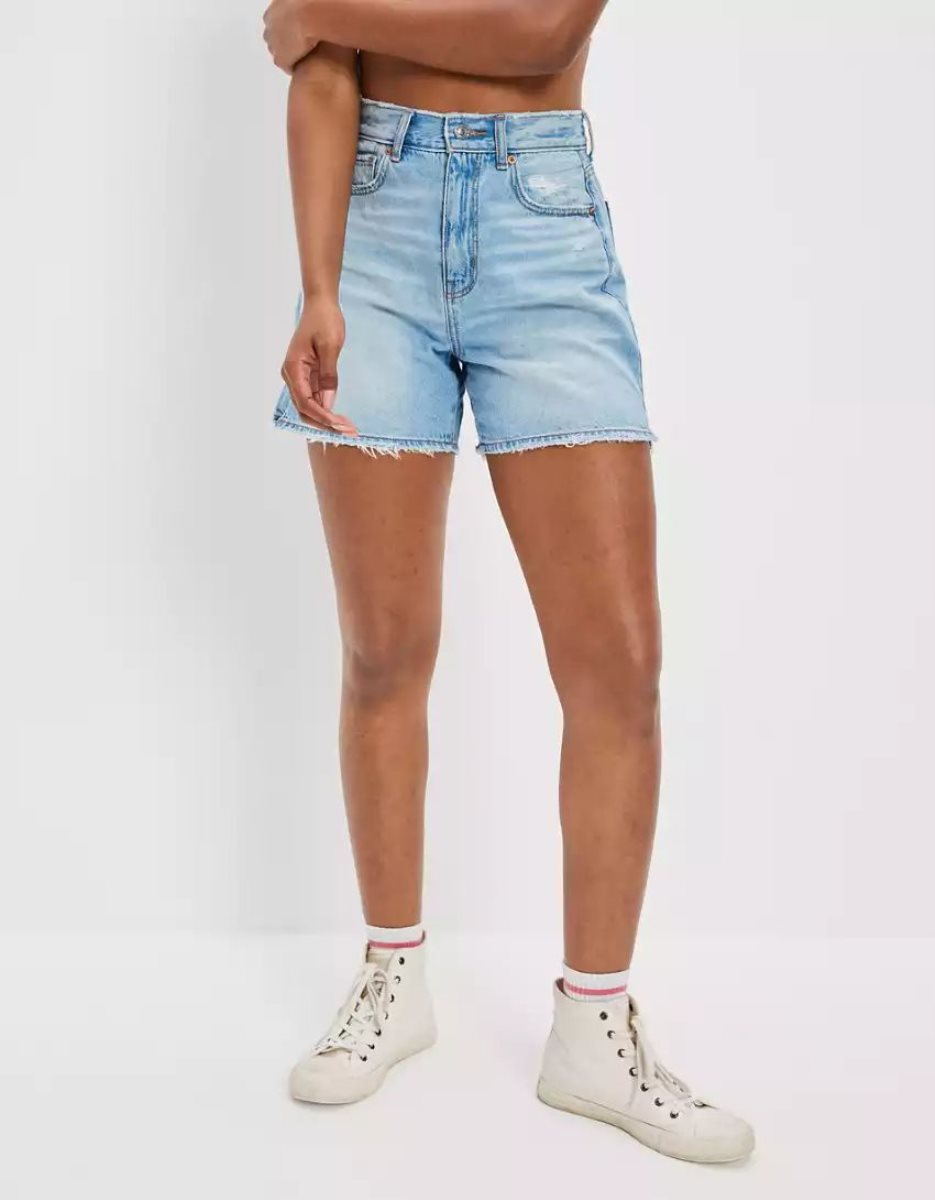 Shorts American Eagle AE Dreamy Drape Denim Highest Taille Baggy Lavage Clair Femme | DTV-60710522